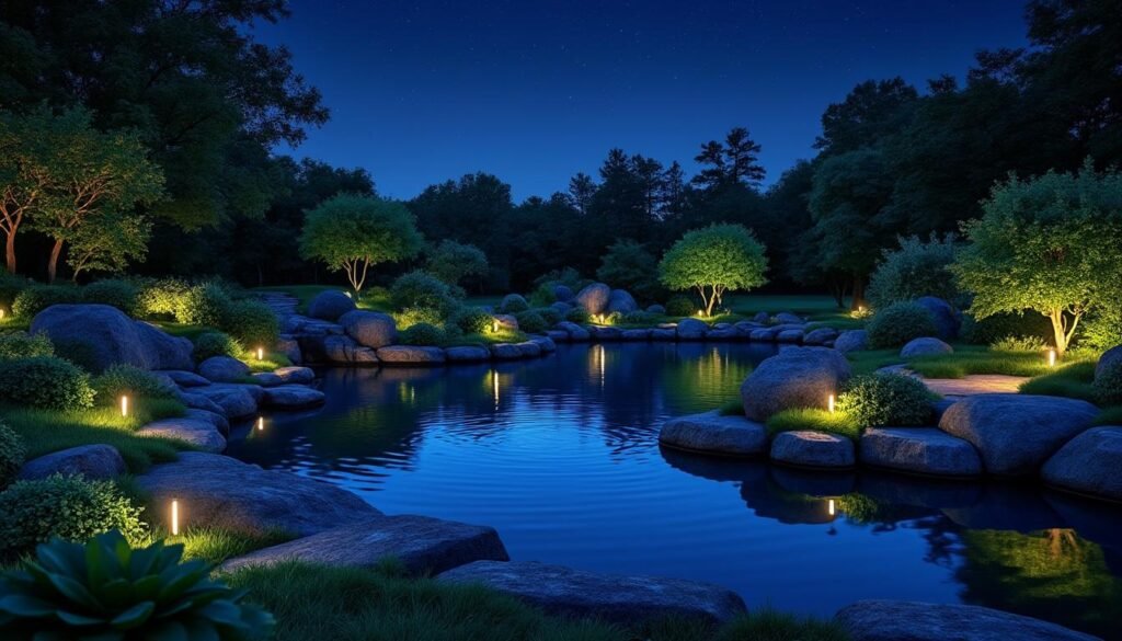 découvrez la consommation réelle de l'éclairage led pour illuminer votre bassin la nuit et optimisez votre usage énergétique tout en embellissant votre jardin.