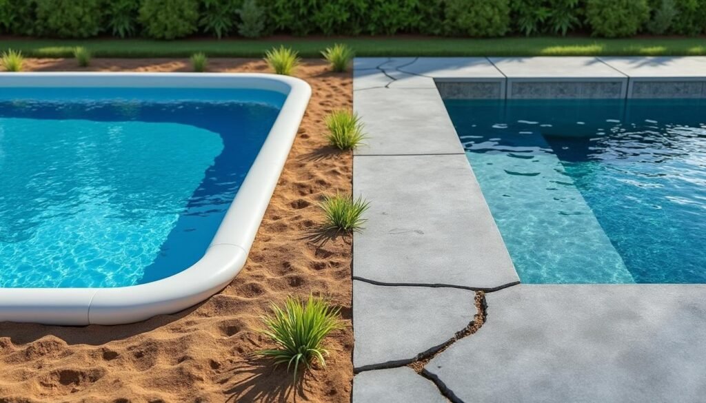 découvrez quelle piscine, coque ou béton, offre la meilleure résistance aux mouvements de terrain pour assurer durabilité et sécurité.