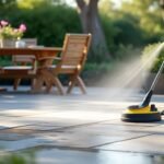 découvrez nos conseils pour nettoyer vos dalles de terrasse avec un nettoyeur haute pression sans les abîmer, et préserver leur beauté durablement.