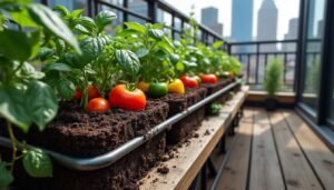 Potager sur balcon : attention au poids de la terre sur la structure !